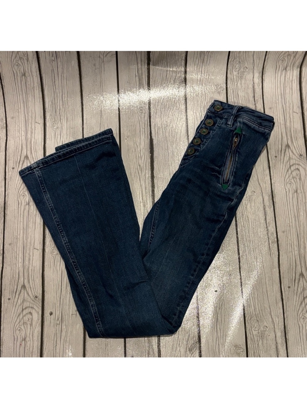 Pilcro and the Letterpress Dark Blue Flare Jeans